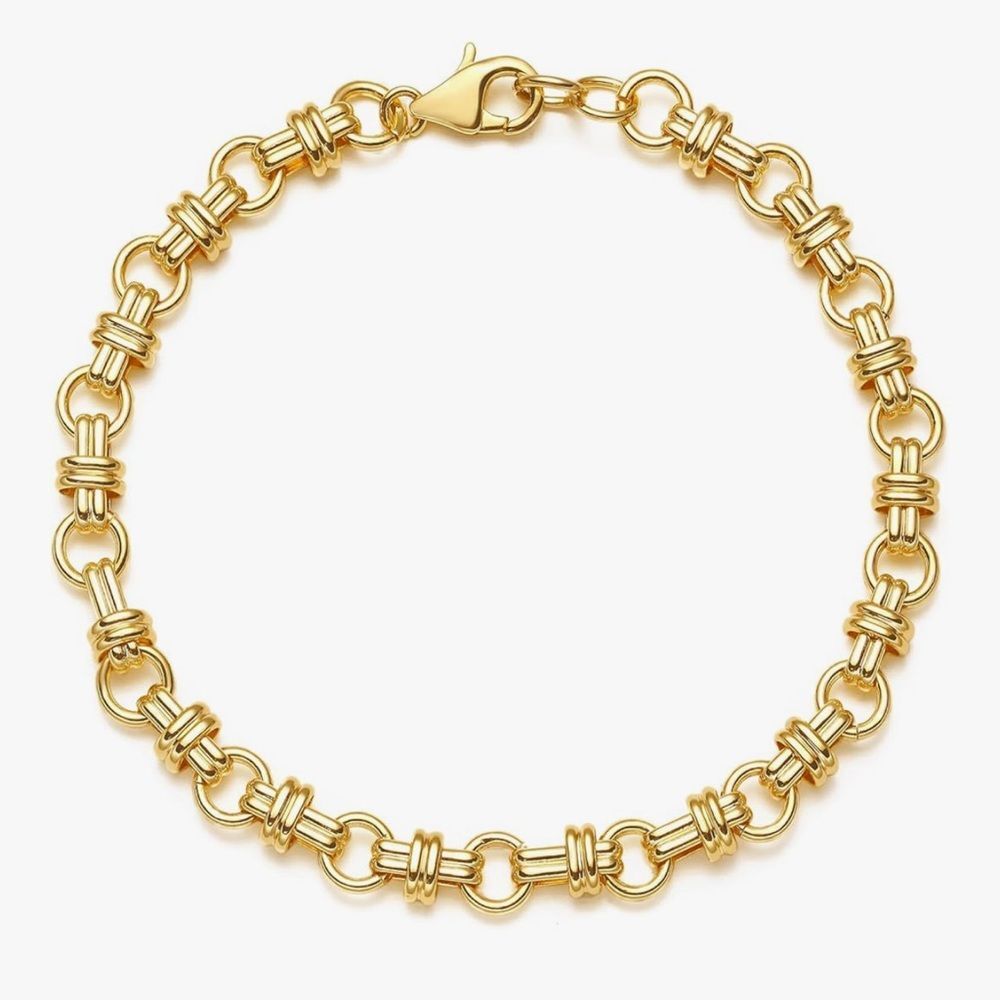 NEW 14K Gold Plated Elegant Link Cross Chain
Gold Bracelet